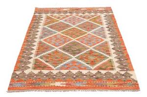 Tappeto Kilim Geometrico Arancione Avorio 104x148 Cm