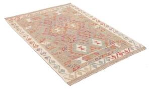 Tappeto Kilim Geometrico Beige Rosso Mattone 104x145 Cm