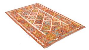 Tappeto Kilim Geometrico Ruggine Avorio 101x154 Cm