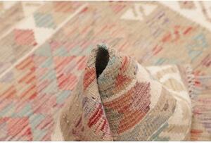 Tappeto Kilim Geometrico Beige Rosso Mattone 104x145 Cm