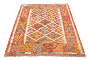 Tappeto Kilim Geometrico Ruggine Avorio 101x154 Cm