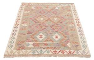 Tappeto Kilim Geometrico Beige Rosso Mattone 104x145 Cm