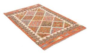 Tappeto Kilim Geometrico Arancione Avorio 104x148 Cm