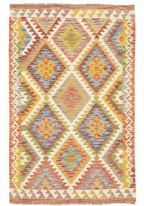 Tappeto Kilim Geometrico Rosso Mattone Avorio 99x155 Cm