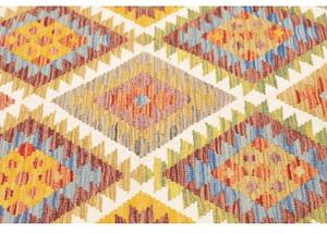 Tappeto Kilim Geometrico Rosso Mattone Avorio 99x155 Cm