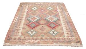 Tappeto Kilim Geometrico Beige Rosso Mattone 127x177 Cm