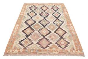 Tappeto Kilim Geometrico Beige Blu Scuro 118x196 Cm