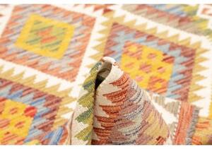 Tappeto Kilim Geometrico Rosso Mattone Avorio 99x155 Cm