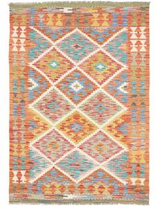 Tappeto Kilim Geometrico Arancione Multicolore 101x147 Cm