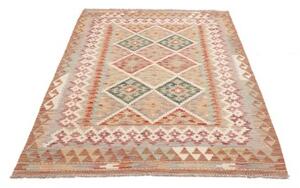 Tappeto Kilim Geometrico Beige Terracotta 123x178 Cm