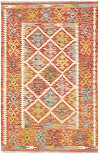 Tappeto Kilim Geometrico Ruggine Avorio 101x154 Cm