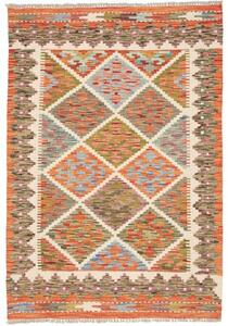 Tappeto Kilim Geometrico Arancione Avorio 104x148 Cm