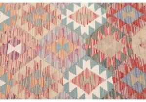 Tappeto Kilim Geometrico Beige Rosso Mattone 127x177 Cm