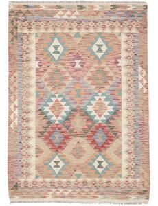 Tappeto Kilim Geometrico Beige Rosso Mattone 127x177 Cm