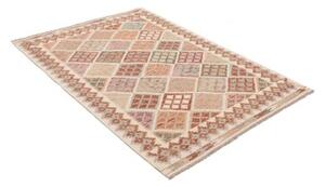 Tappeto Kilim Geometrico Beige Terracotta 123x174 Cm