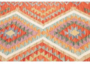 Tappeto Kilim Geometrico Arancione Multicolore 105x151 Cm