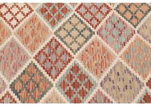 Tappeto Kilim Geometrico Beige Terracotta 123x174 Cm