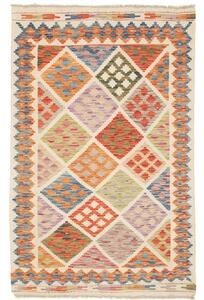 Tappeto Kilim Geometrico Avorio Multicolore 102x157 Cm