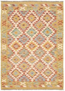 Tappeto Kilim Geometrico Giallo Senape Multicolore 104x145 Cm