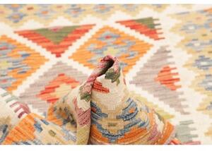 Tappeto Kilim Geometrico Arancione Beige 100x141 Cm