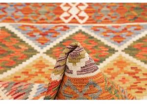 Tappeto Kilim Geometrico Arancione Beige 105x145 Cm