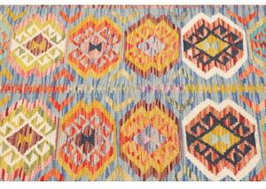 Tappeto Kilim Geometrico Azzurro Multicolore 103x151 Cm