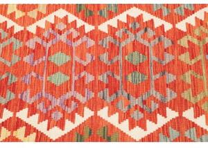 Tappeto Kilim Stilizzato Rosso Beige 103x147 Cm