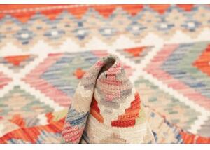 Tappeto Kilim Geometrico Arancione Beige 106x139 Cm