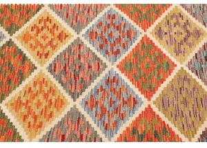 Tappeto Kilim Geometrico Arancione Beige 105x145 Cm