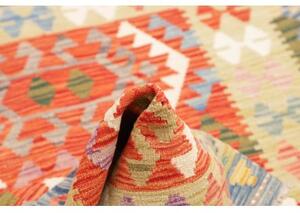 Tappeto Kilim Stilizzato Rosso Beige 102x147 Cm