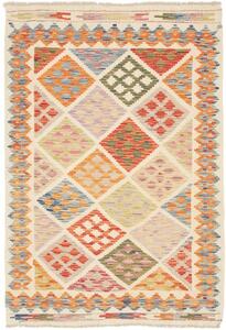 Tappeto Kilim Geometrico Avorio Multicolore 102x148 Cm