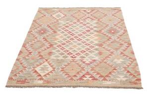 Tappeto Kilim Geometrico Beige Rosso Mattone 103x147 Cm