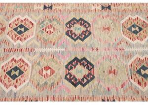 Tappeto Kilim Geometrico Beige Azzurro 101x150 Cm