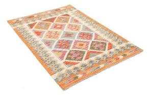 Tappeto Kilim Geometrico Arancione Beige 100x141 Cm