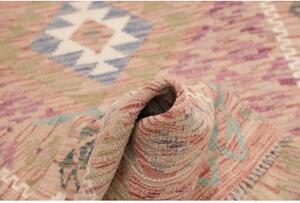 Tappeto Kilim Geometrico Rosa Antico Beige 98x142 Cm
