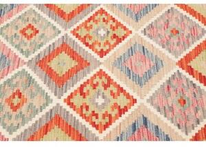 Tappeto Kilim Geometrico Arancione Beige 106x139 Cm