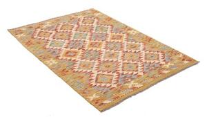 Tappeto Kilim Geometrico Giallo Senape Multicolore 104x145 Cm