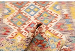 Tappeto Kilim Geometrico Giallo Senape Blu 108x158 Cm