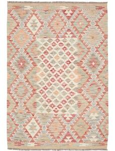 Tappeto Kilim Geometrico Beige Rosso Mattone 103x147 Cm