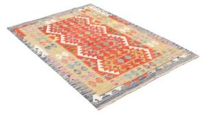 Tappeto Kilim Stilizzato Rosso Beige 103x147 Cm