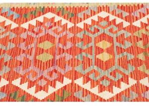 Tappeto Kilim Stilizzato Rosso Beige 102x147 Cm