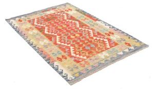 Tappeto Kilim Stilizzato Rosso Beige 102x147 Cm