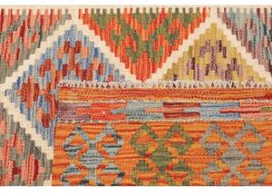 Tappeto Kilim Geometrico Arancione Beige 105x145 Cm