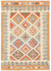 Tappeto Kilim Geometrico Arancione Beige 100x141 Cm