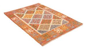 Tappeto Kilim Geometrico Arancione Beige 105x145 Cm