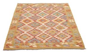 Tappeto Kilim Geometrico Giallo Senape Multicolore 104x145 Cm