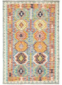 Tappeto Kilim Geometrico Azzurro Multicolore 103x151 Cm