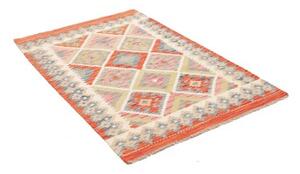 Tappeto Kilim Geometrico Arancione Beige 100x149 Cm