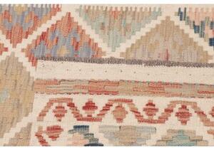 Tappeto Kilim Geometrico Avorio Rosso Mattone 99x145 Cm