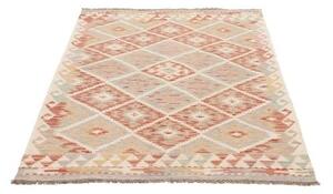 Tappeto Kilim Geometrico Rosso Mattone Avorio 108x156 Cm